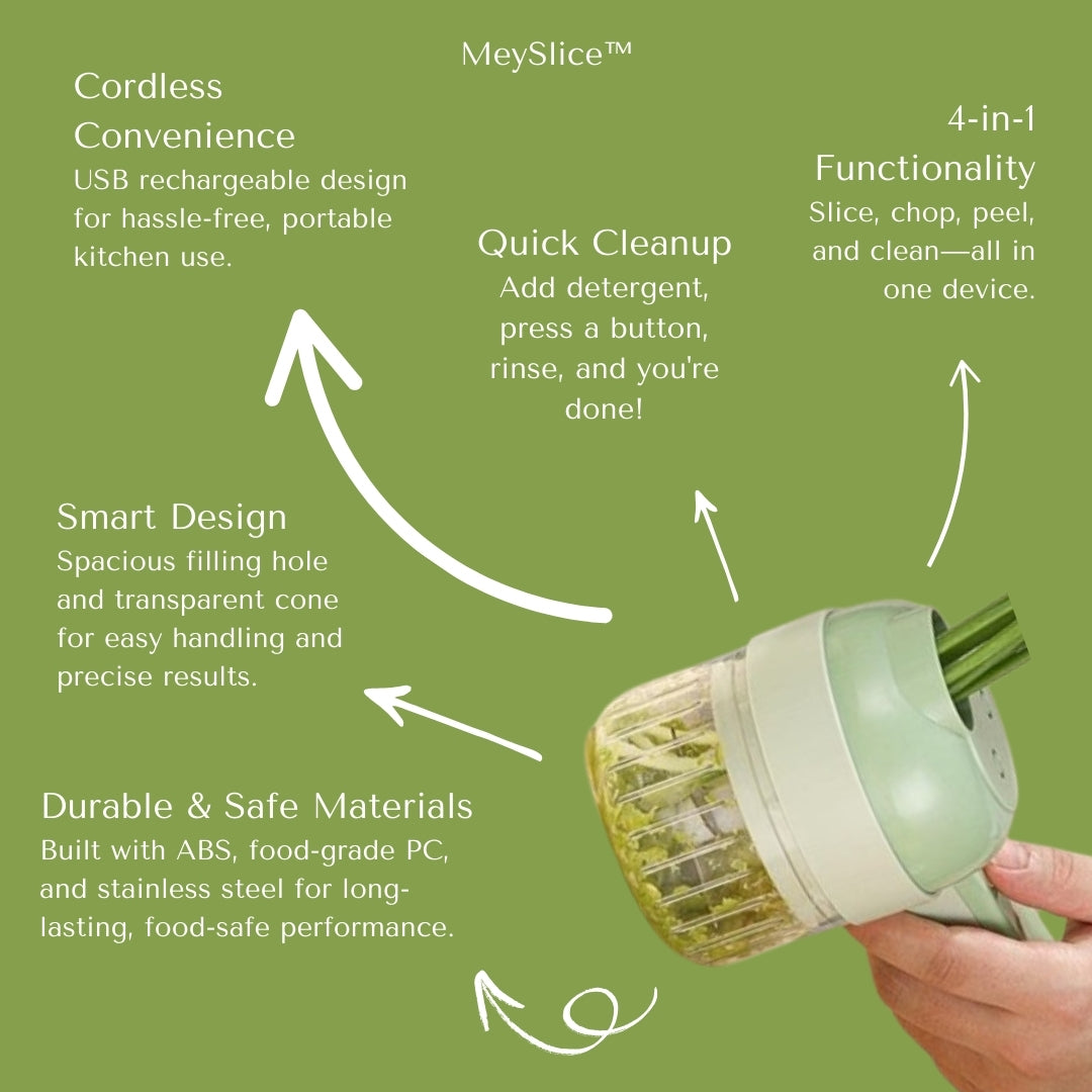 MeySlice™ - 4 in 1 Electric Chopper | The Ultimate Kitchen Companion for Effortless Cooking!