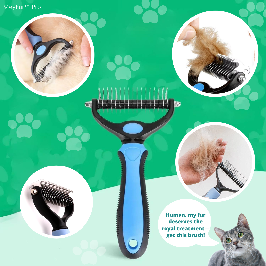 MeyFur™ Pro - 2 in 1 Deshedding & Detangling Comb | Designed By Pawfessionals, Trusted By Pet Parents