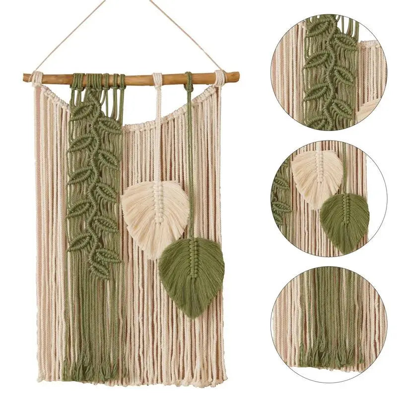 LunaWeave™ Boho Leaf Macrame Wall Decor