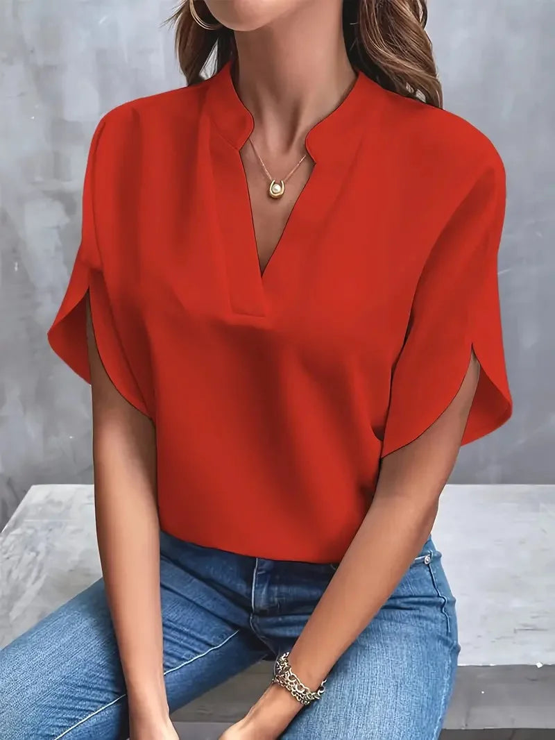 Leonara Flutter Sleeve Chiffon Blouse