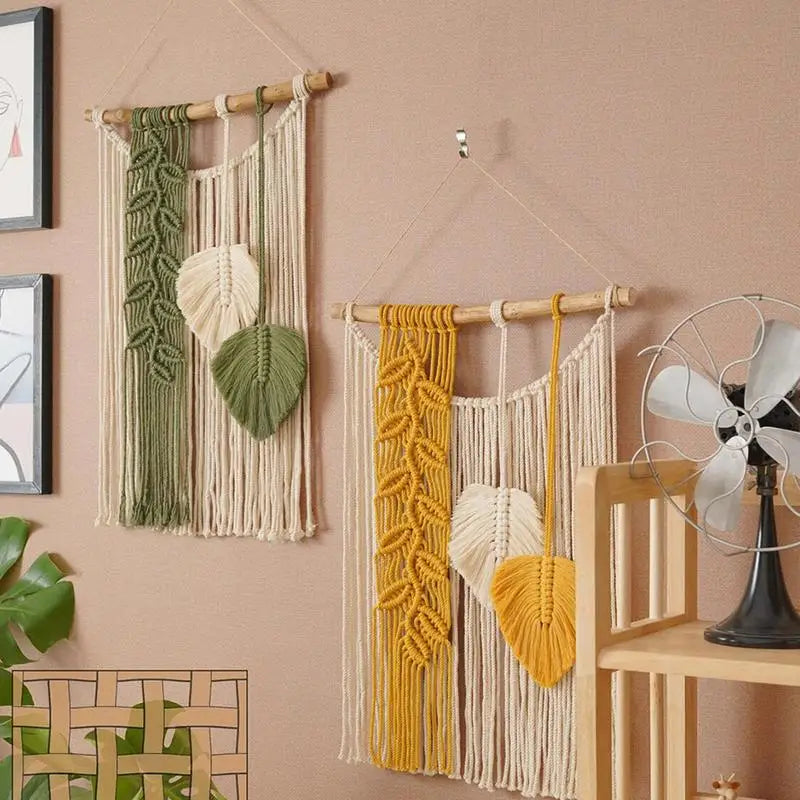 LunaWeave™ Boho Leaf Macrame Wall Decor