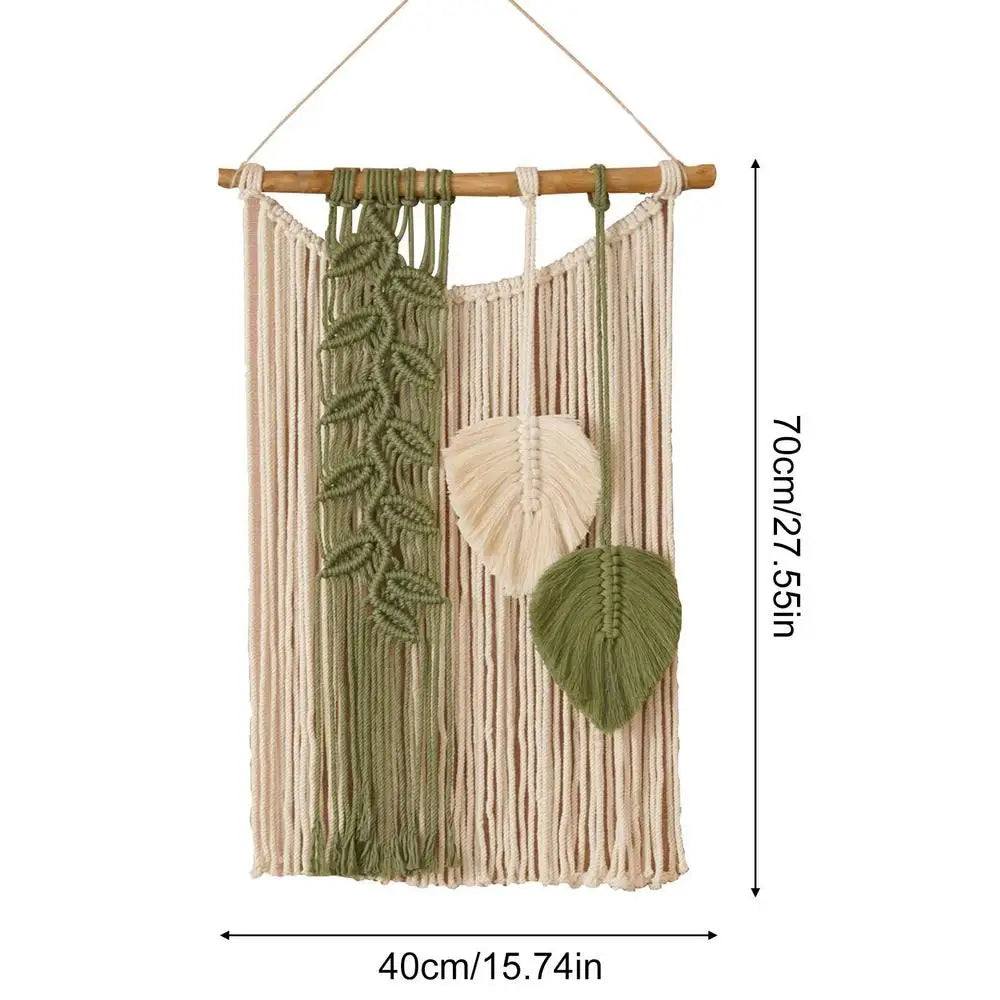 LunaWeave™ Boho Leaf Macrame Wall Decor