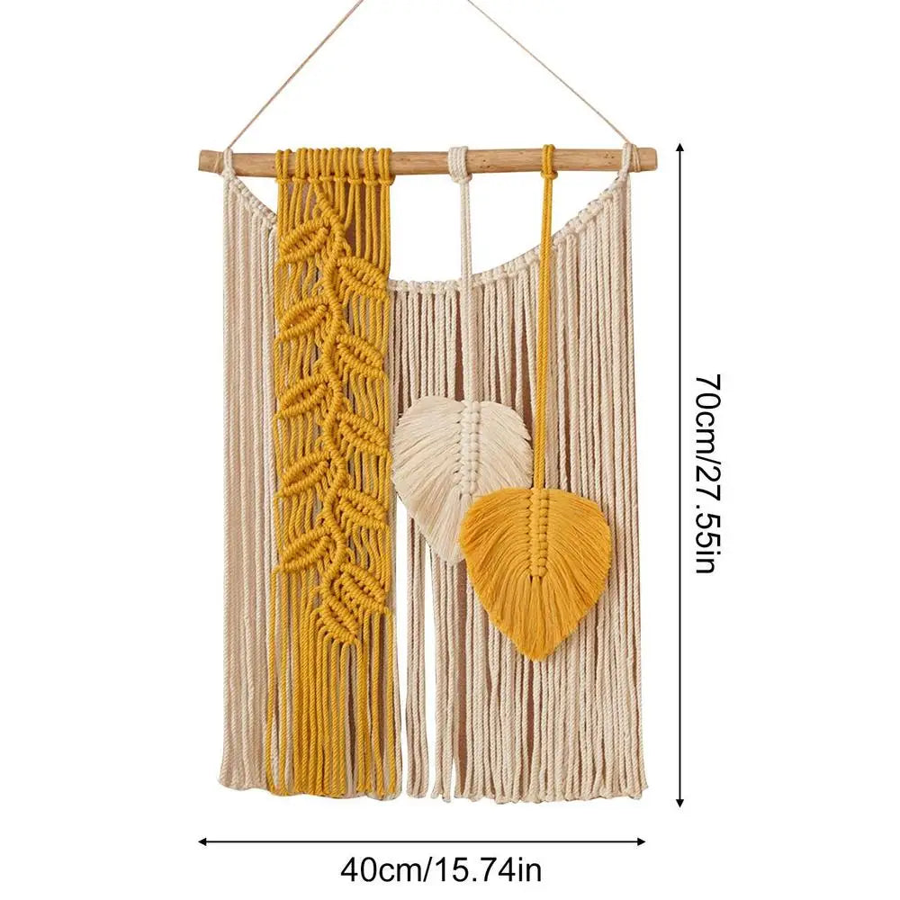LunaWeave™ Boho Leaf Macrame Wall Decor