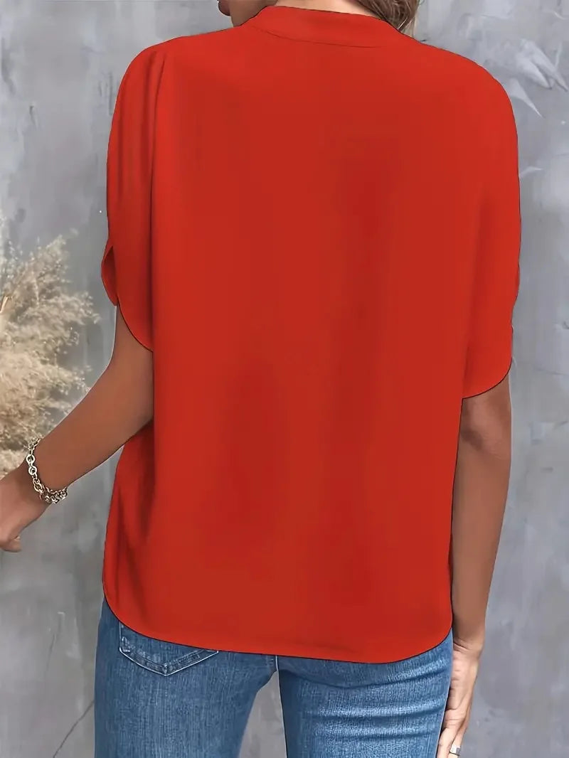 Leonara Flutter Sleeve Chiffon Blouse