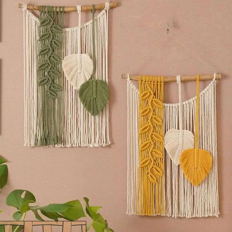 LunaWeave™ Boho Leaf Macrame Wall Decor