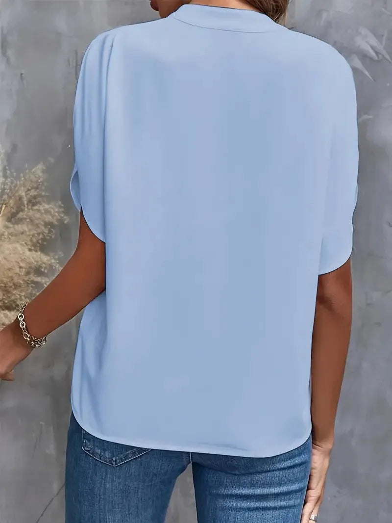 Leonara Flutter Sleeve Chiffon Blouse