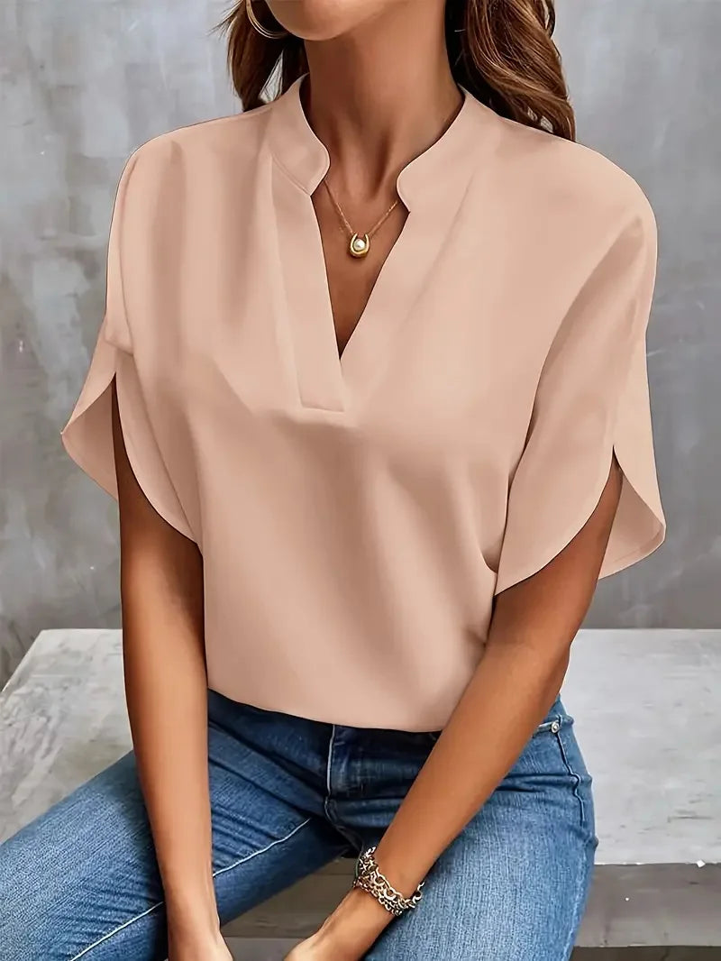 Leonara Flutter Sleeve Chiffon Blouse