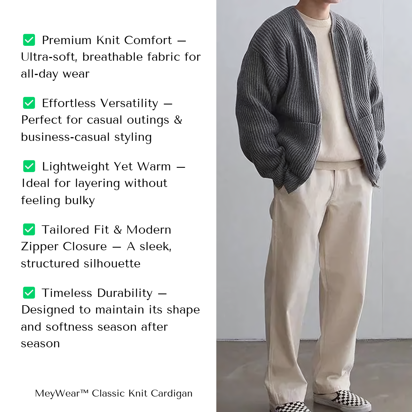 MeyWear™ Classic Knit Cardigan - Effortless Sophistication, Ultimate Comfort