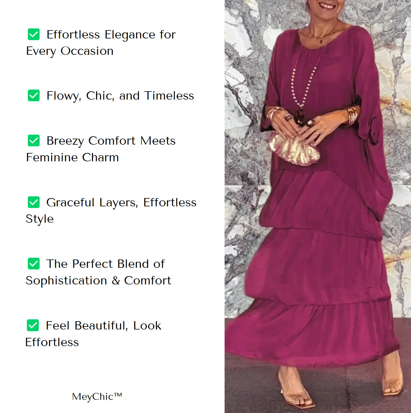 MeyChic™ Artisan Layered Ruffle Dress | Effortless Elegance, Redefined ✨