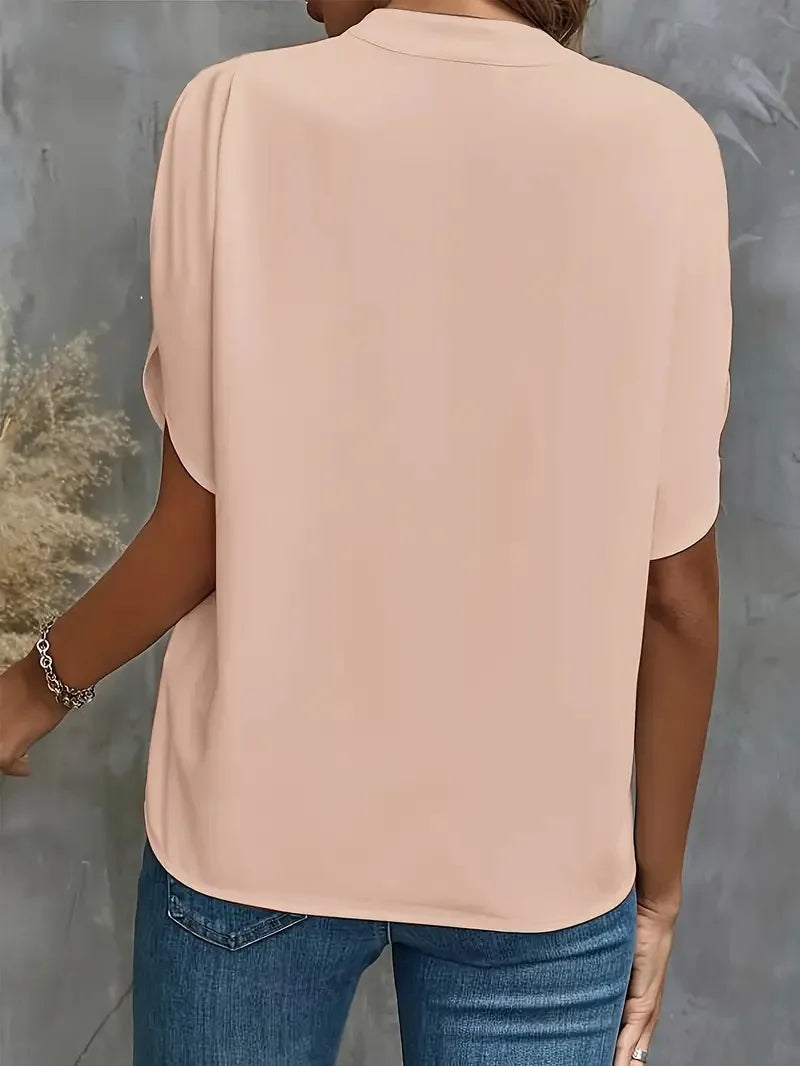 Leonara Flutter Sleeve Chiffon Blouse