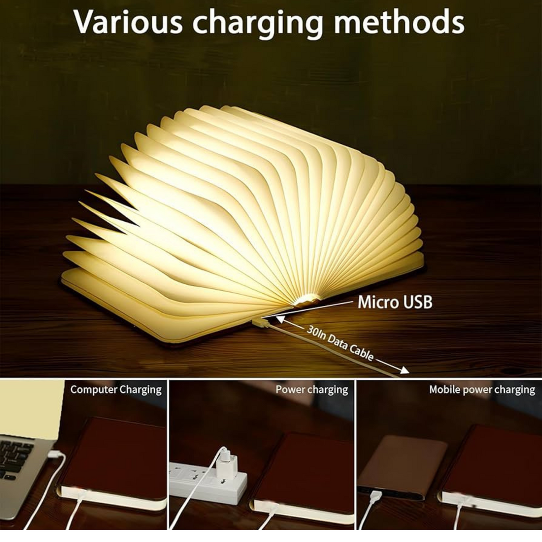 MeyGlow™ – The Magical Wooden Book Lamp | Turn Ordinary Nights into Magical Moments💡