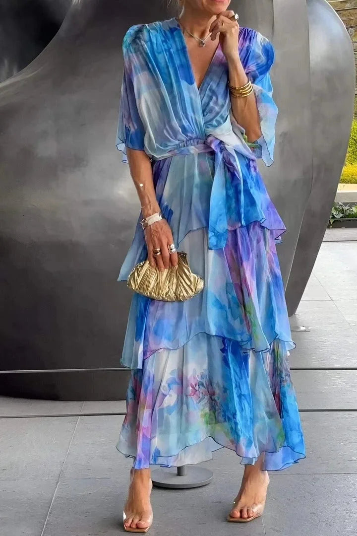 MeyChic™ Elegant Chiffon Dress | Grace in Every Step