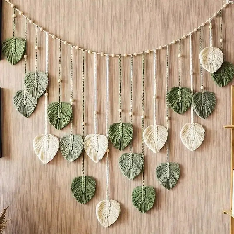 MeyHomeâ„¢ Boho Leaf Macrame Wall Decor