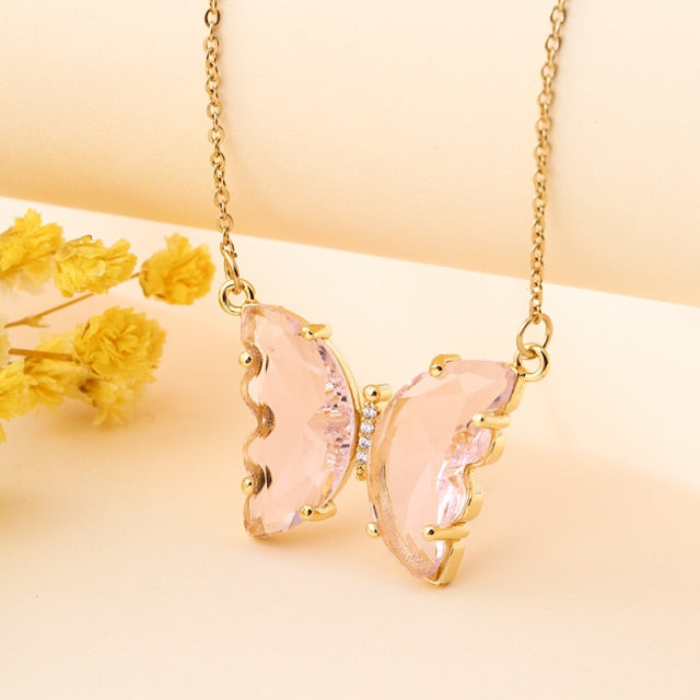 GlassButterfly™ Crystal Glass Butterfly Necklace