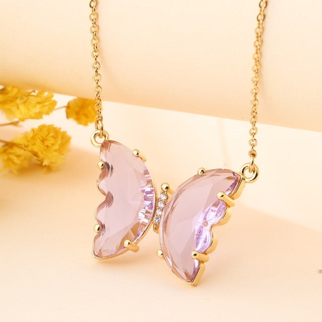 GlassButterfly™ Crystal Glass Butterfly Necklace