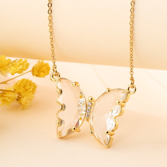 GlassButterfly™ Crystal Glass Butterfly Necklace