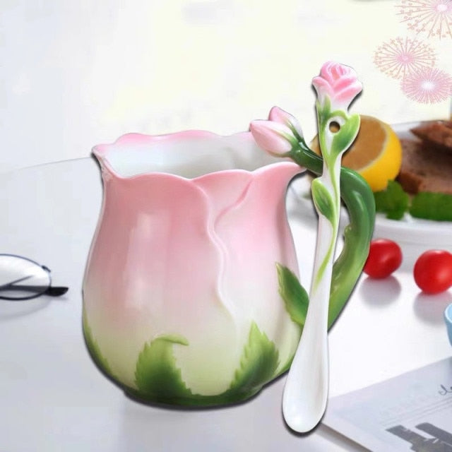 Rose Ceramic Mug