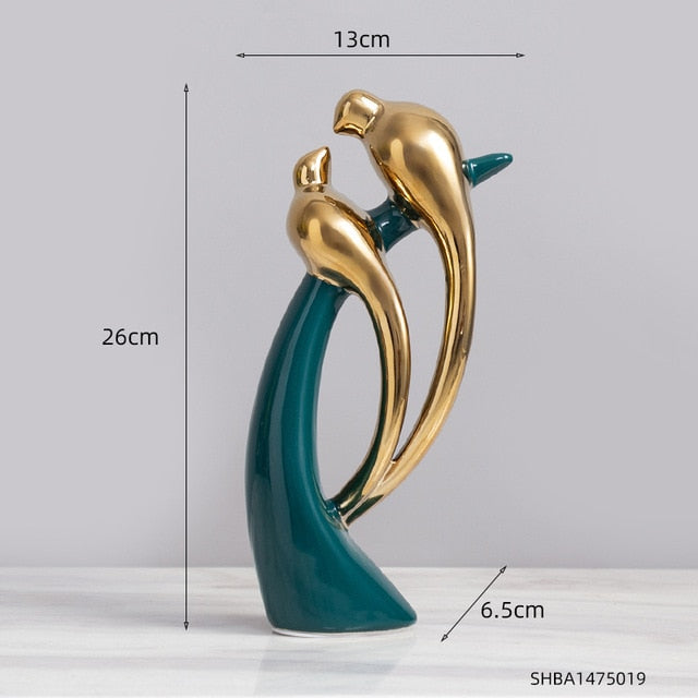 Lovebirds Abstract Ornament
