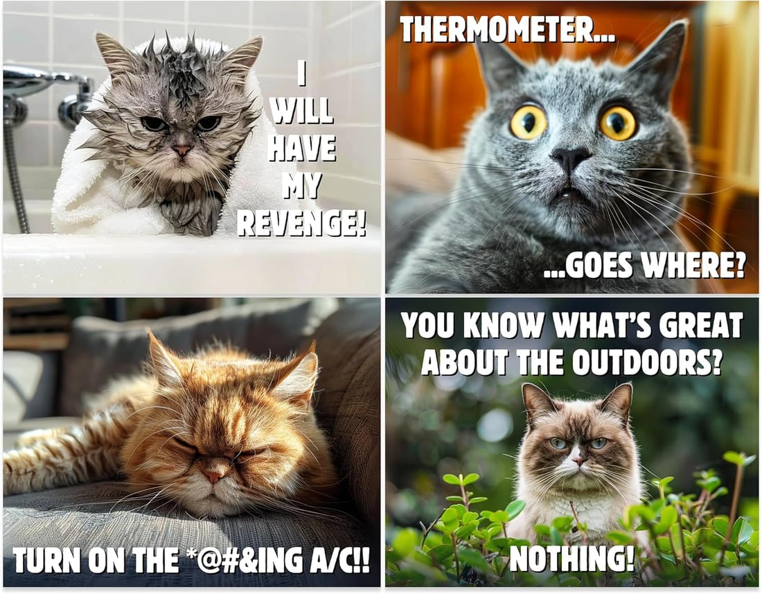 MeyCat™ - 2025 Grumpy Cats Wall Calendar | 12 Months of Hilariously Feisty Felines to Keep You Laughing All Year!