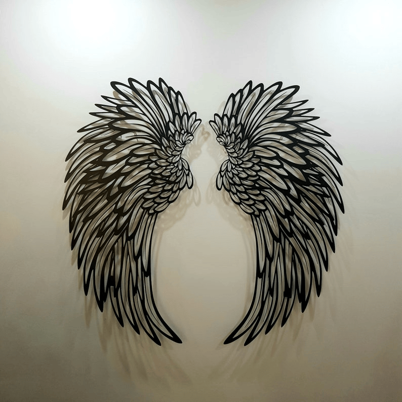 Meyrille CelestiLight™ - 2x Angel Wings Wall Art with LED Illumination