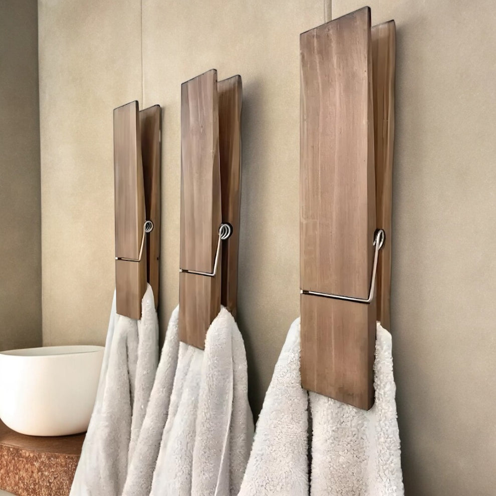 MeyHome™ Natura Wooden Towel Holder | Rustic Charm Meets Everyday Functionality | BUNDLE OFFER