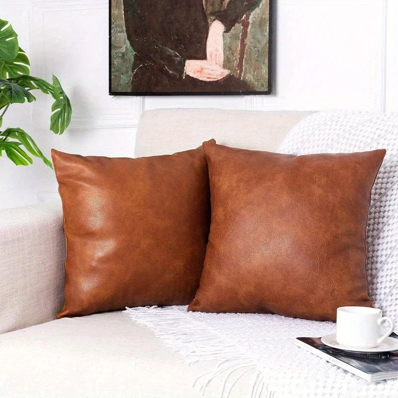 MeyHome™ Faux Leather Pillow Covers | Timeless Texture, Effortless Style – Faux Leather That Speaks Luxury