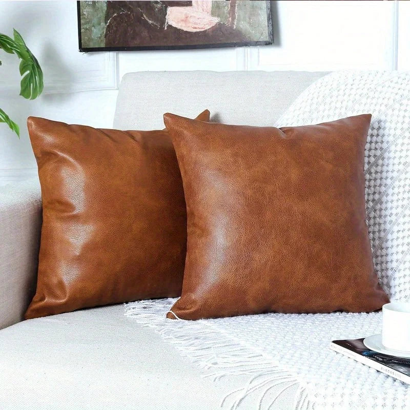 MeyHome™ Faux Leather Pillow Covers | Timeless Texture, Effortless Style – Faux Leather That Speaks Luxury
