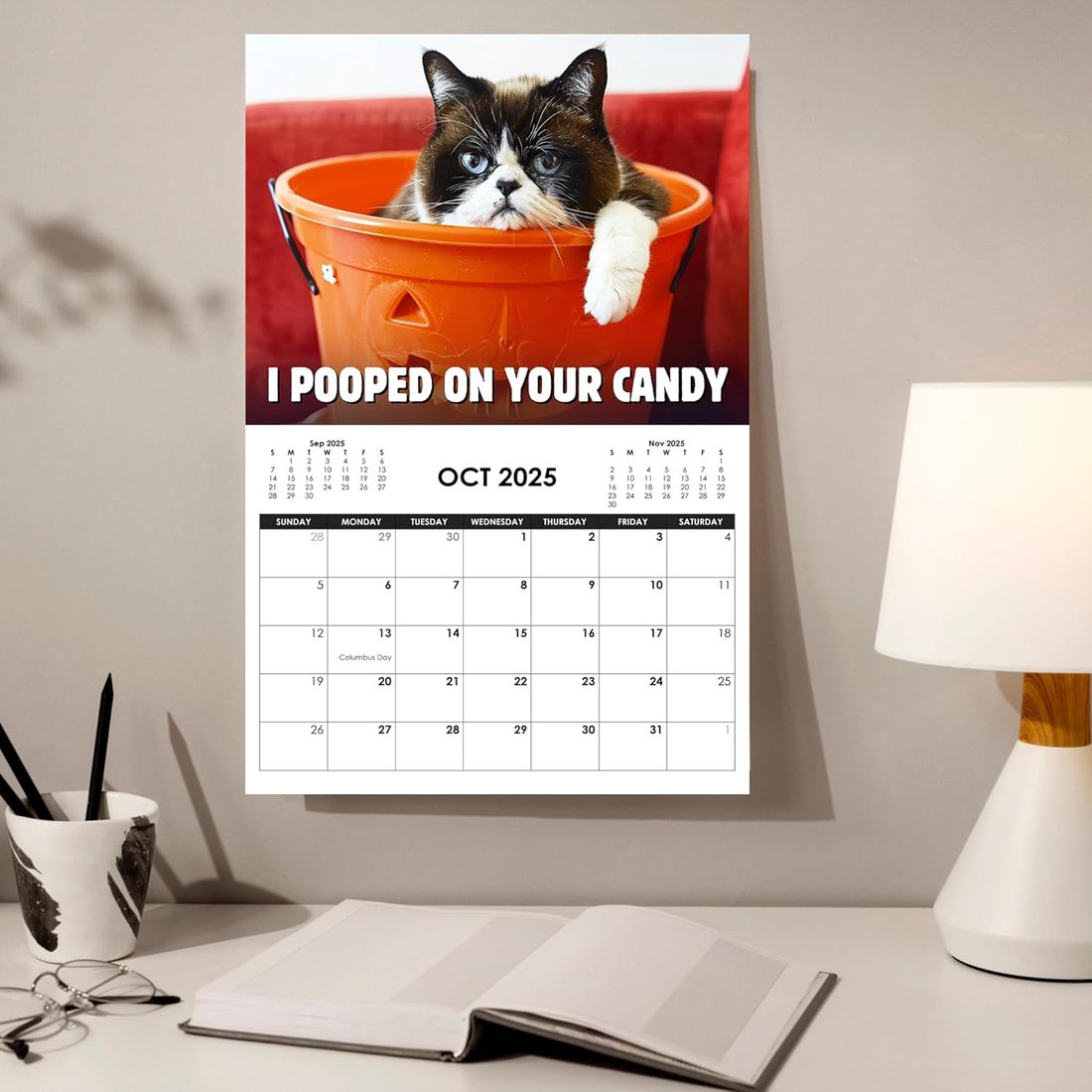 MeyCat™ - 2025 Grumpy Cats Wall Calendar | 12 Months of Hilariously Feisty Felines to Keep You Laughing All Year!