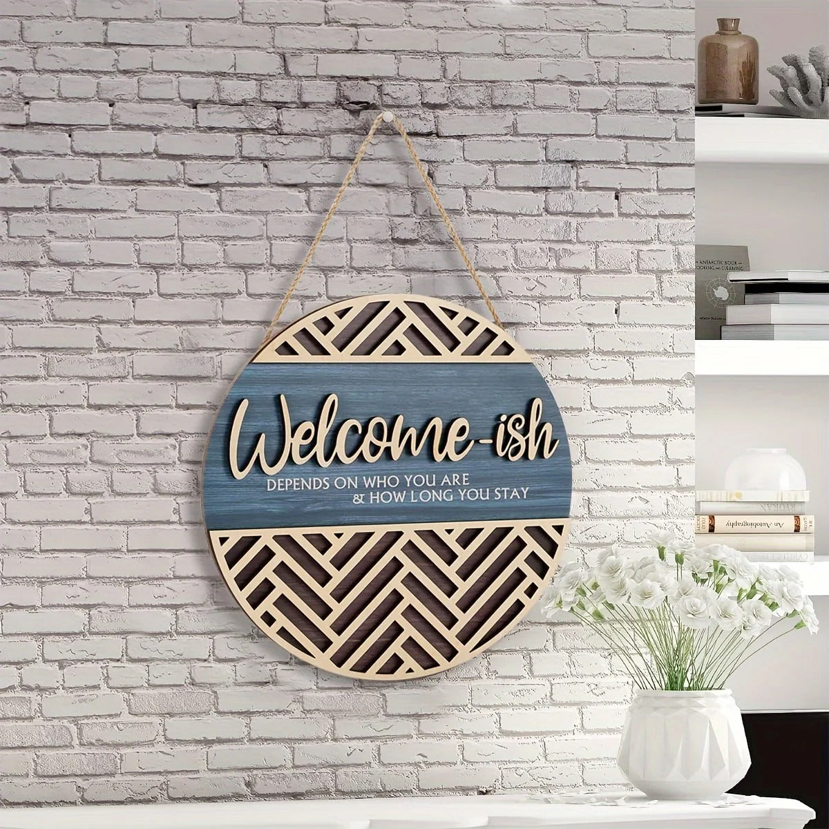 MeyHome™ – The "Welcome-ish" Wooden Wall Sign