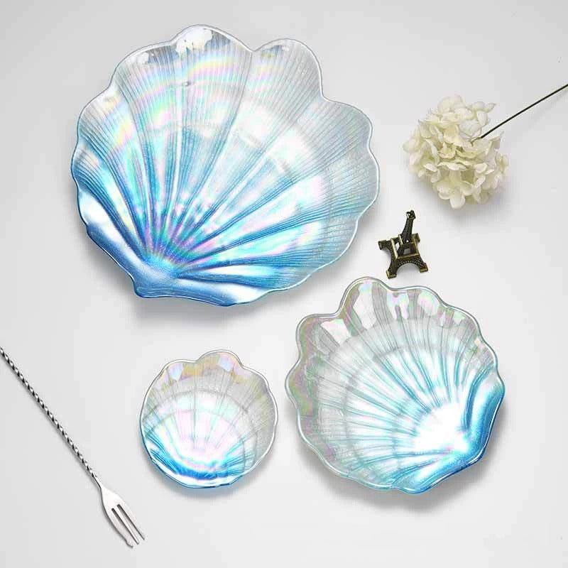MeyHome™ Glass Shell Plates | Dine with a Touch of Iridescent Beauty 🐚