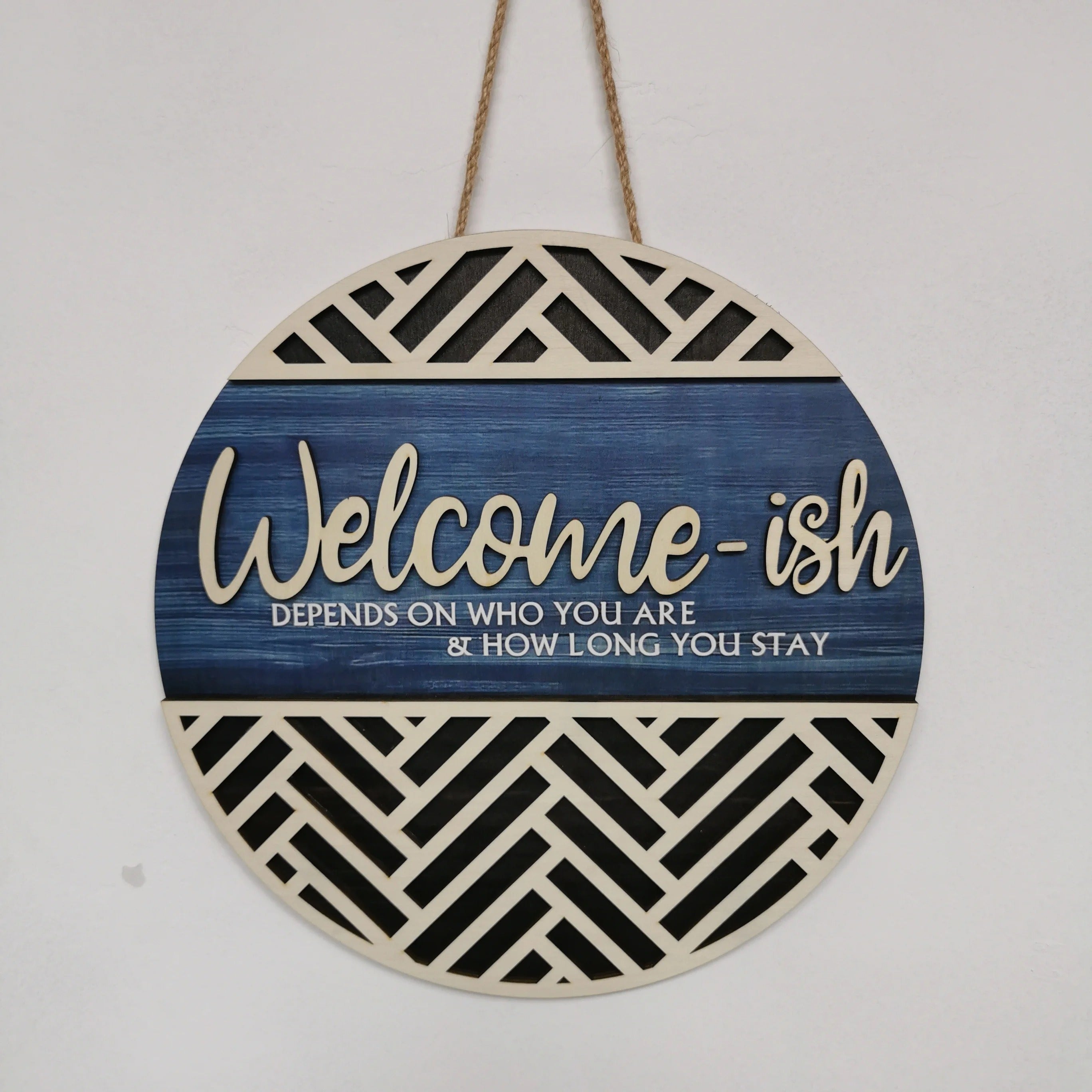 MeyHome™ – The "Welcome-ish" Wooden Wall Sign